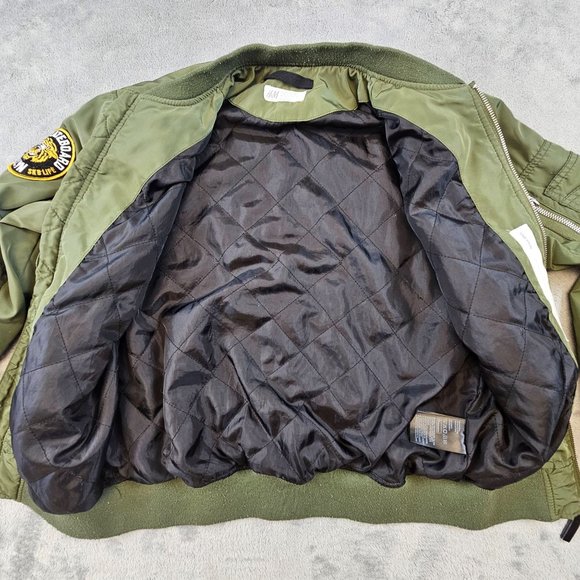 H&M Jacket Girl's 10-12Y Green Skateboard Brooklyn NYC Skaters Full Zip Patches - Picture 7 of 12